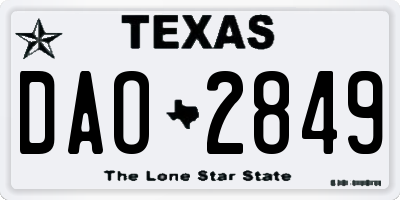 TX license plate DAO2849