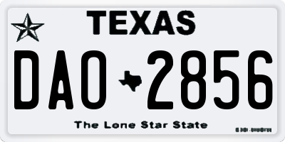 TX license plate DAO2856