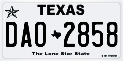 TX license plate DAO2858