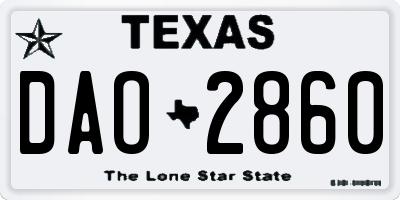 TX license plate DAO2860