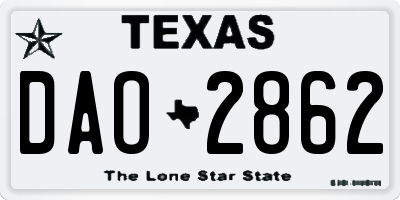 TX license plate DAO2862