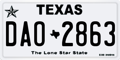 TX license plate DAO2863