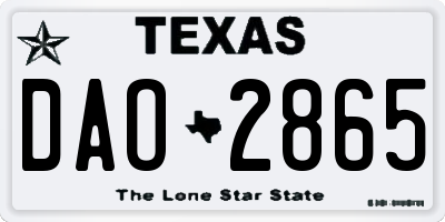 TX license plate DAO2865