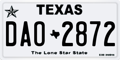 TX license plate DAO2872