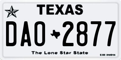 TX license plate DAO2877