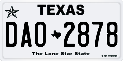 TX license plate DAO2878