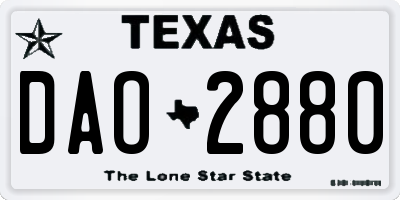 TX license plate DAO2880