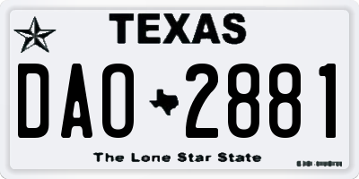 TX license plate DAO2881