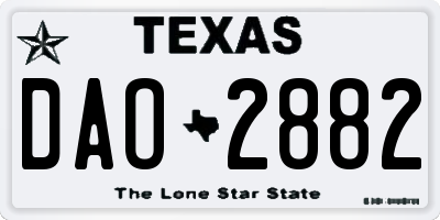 TX license plate DAO2882
