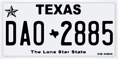 TX license plate DAO2885