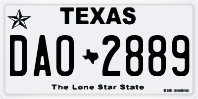 TX license plate DAO2889