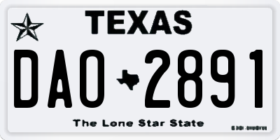 TX license plate DAO2891