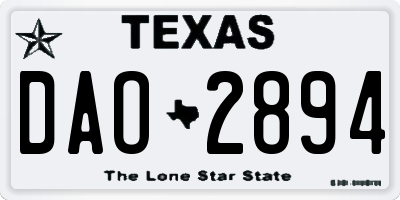 TX license plate DAO2894