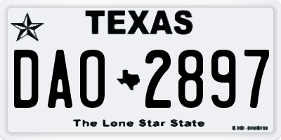 TX license plate DAO2897