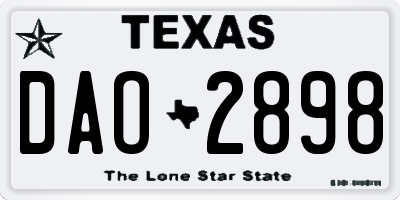 TX license plate DAO2898