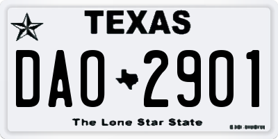 TX license plate DAO2901