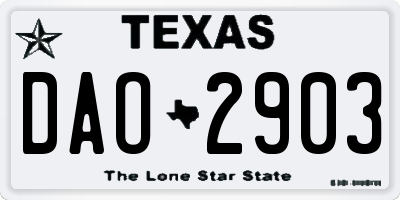 TX license plate DAO2903