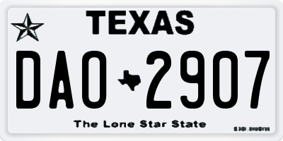TX license plate DAO2907