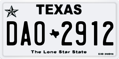 TX license plate DAO2912