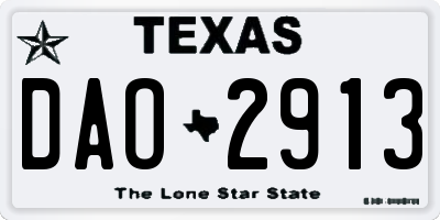 TX license plate DAO2913