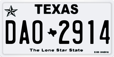 TX license plate DAO2914