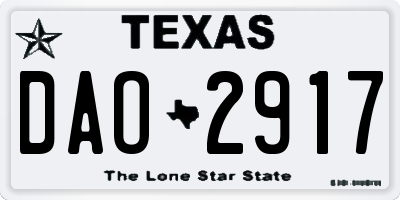 TX license plate DAO2917