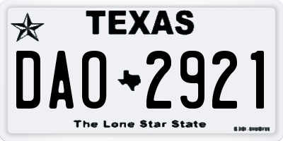 TX license plate DAO2921