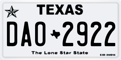 TX license plate DAO2922