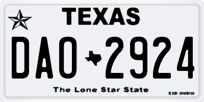 TX license plate DAO2924