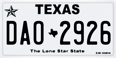 TX license plate DAO2926