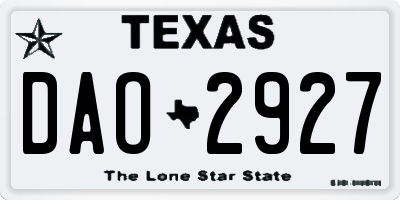 TX license plate DAO2927