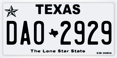 TX license plate DAO2929