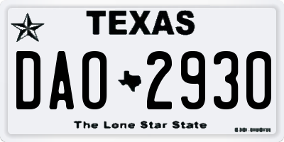 TX license plate DAO2930