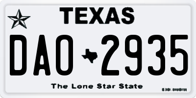 TX license plate DAO2935