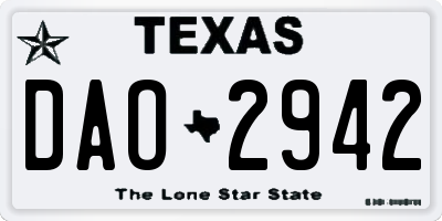 TX license plate DAO2942