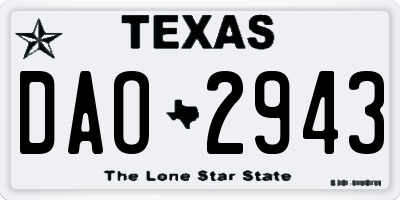 TX license plate DAO2943