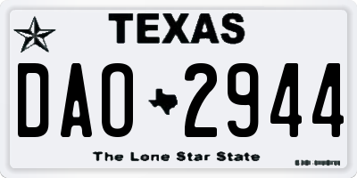 TX license plate DAO2944