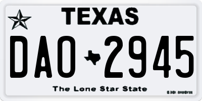 TX license plate DAO2945