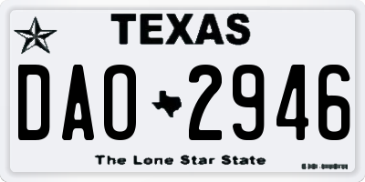 TX license plate DAO2946