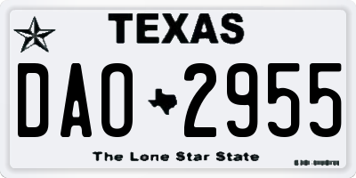 TX license plate DAO2955