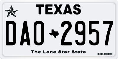 TX license plate DAO2957