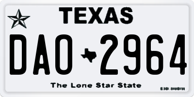 TX license plate DAO2964