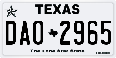 TX license plate DAO2965