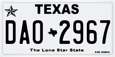 TX license plate DAO2967