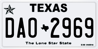 TX license plate DAO2969