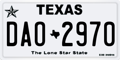 TX license plate DAO2970