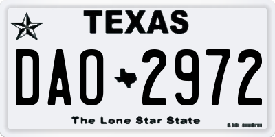 TX license plate DAO2972