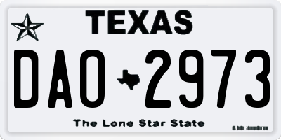 TX license plate DAO2973
