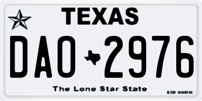TX license plate DAO2976