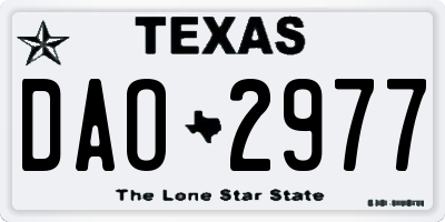 TX license plate DAO2977